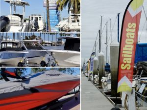 Commercial boat displays in Long Beach, California